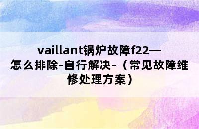 vaillant锅炉故障f22—怎么排除-自行解决-（常见故障维修处理方案）