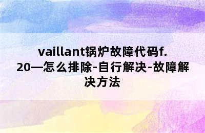 vaillant锅炉故障代码f.20—怎么排除-自行解决-故障解决方法