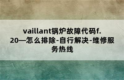 vaillant锅炉故障代码f.20—怎么排除-自行解决-维修服务热线