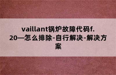 vaillant锅炉故障代码f.20—怎么排除-自行解决-解决方案