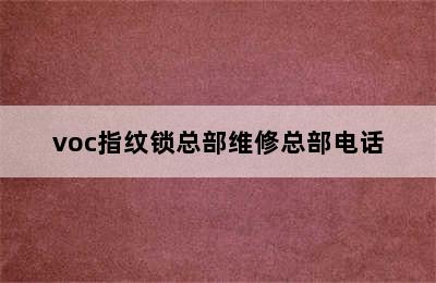 voc指纹锁总部维修总部电话