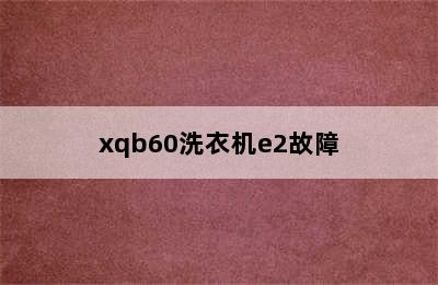 xqb60洗衣机e2故障