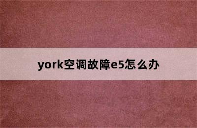 york空调故障e5怎么办