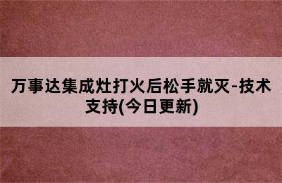 万事达集成灶打火后松手就灭-技术支持(今日更新)