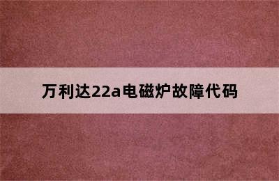 万利达22a电磁炉故障代码