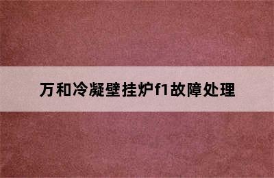 万和冷凝壁挂炉f1故障处理