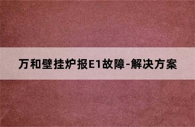 万和壁挂炉报E1故障-解决方案