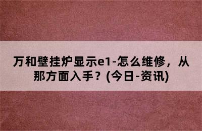 万和壁挂炉显示e1-怎么维修，从那方面入手？(今日-资讯)