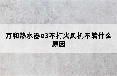 万和热水器e3不打火风机不转什么原因