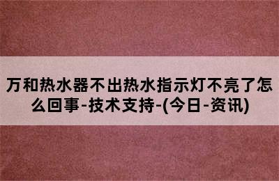 万和热水器不出热水指示灯不亮了怎么回事-技术支持-(今日-资讯)