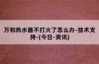 万和热水器不打火了怎么办-技术支持-(今日-资讯)