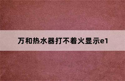 万和热水器打不着火显示e1