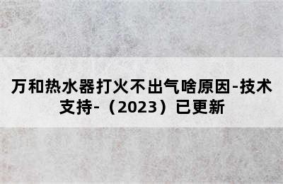 万和热水器打火不出气啥原因-技术支持-（2023）已更新