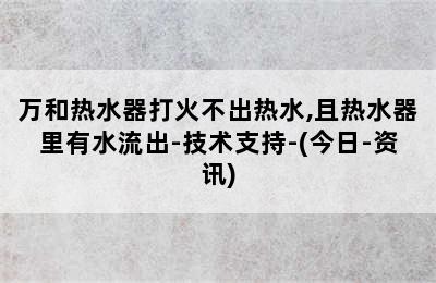 万和热水器打火不出热水,且热水器里有水流出-技术支持-(今日-资讯)