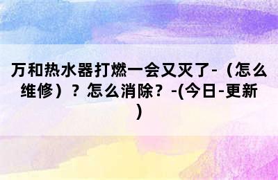 万和热水器打燃一会又灭了-（怎么维修）？怎么消除？-(今日-更新)