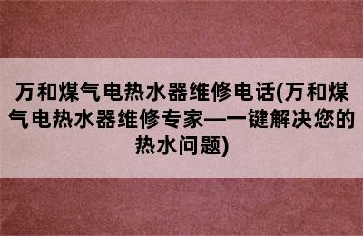 万和煤气电热水器维修电话(万和煤气电热水器维修专家—一键解决您的热水问题)