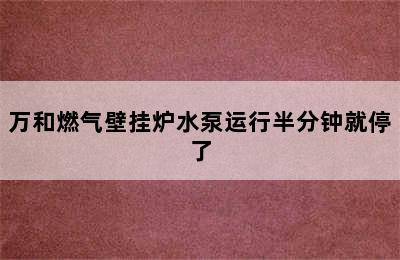 万和燃气壁挂炉水泵运行半分钟就停了