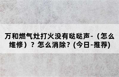 万和燃气灶打火没有哒哒声-（怎么维修）？怎么消除？(今日-推荐)