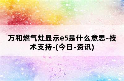 万和燃气灶显示e5是什么意思-技术支持-(今日-资讯)