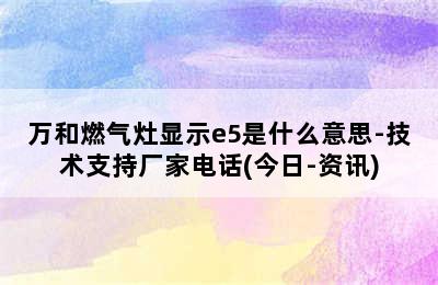 万和燃气灶显示e5是什么意思-技术支持厂家电话(今日-资讯)