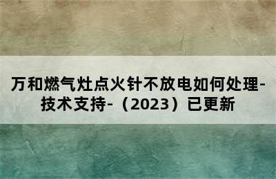 万和燃气灶点火针不放电如何处理-技术支持-（2023）已更新