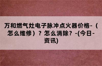 万和燃气灶电子脉冲点火器价格-（怎么维修）？怎么消除？-(今日-资讯)