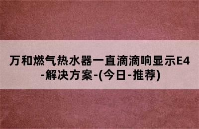 万和燃气热水器一直滴滴响显示E4-解决方案-(今日-推荐)