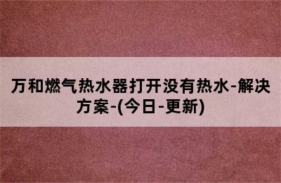 万和燃气热水器打开没有热水-解决方案-(今日-更新)