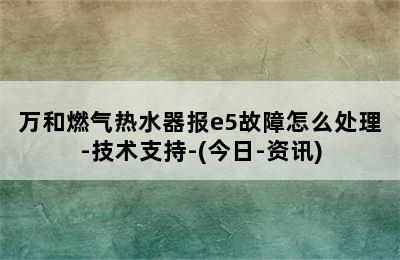 万和燃气热水器报e5故障怎么处理-技术支持-(今日-资讯)