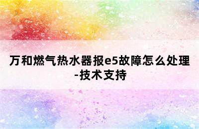 万和燃气热水器报e5故障怎么处理-技术支持