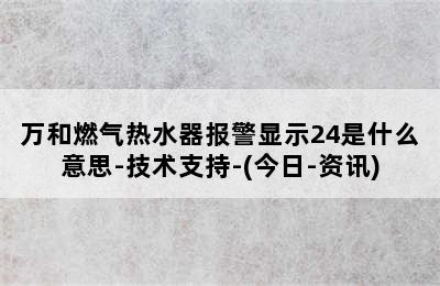 万和燃气热水器报警显示24是什么意思-技术支持-(今日-资讯)