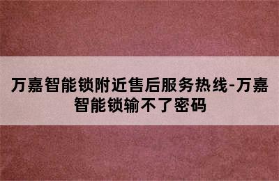 万嘉智能锁附近售后服务热线-万嘉智能锁输不了密码