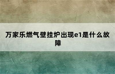 万家乐燃气壁挂炉出现e1是什么故障