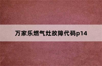 万家乐燃气灶故障代码p14