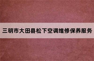 三明市大田县松下空调维修保养服务