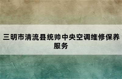 三明市清流县统帅中央空调维修保养服务