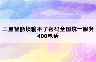 三星智能锁输不了密码全国统一服务400电话