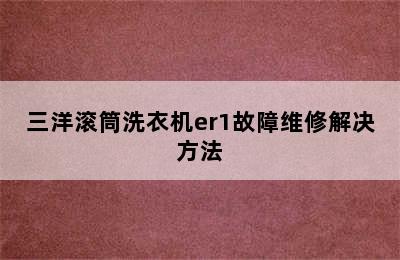 三洋滚筒洗衣机er1故障维修解决方法