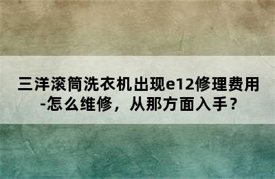 三洋滚筒洗衣机出现e12修理费用-怎么维修，从那方面入手？