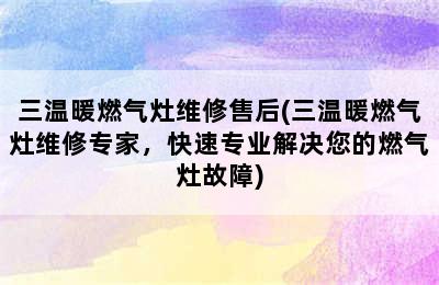 三温暖燃气灶维修售后(三温暖燃气灶维修专家，快速专业解决您的燃气灶故障)