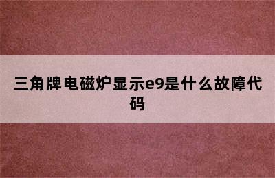 三角牌电磁炉显示e9是什么故障代码