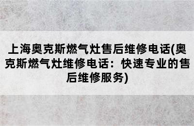 上海奥克斯燃气灶售后维修电话(奥克斯燃气灶维修电话：快速专业的售后维修服务)