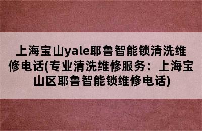 上海宝山yale耶鲁智能锁清洗维修电话(专业清洗维修服务：上海宝山区耶鲁智能锁维修电话)