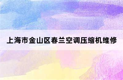 上海市金山区春兰空调压缩机维修