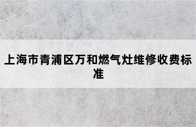 上海市青浦区万和燃气灶维修收费标准