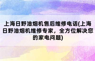 上海日野油烟机售后维修电话(上海日野油烟机维修专家，全方位解决您的家电问题)