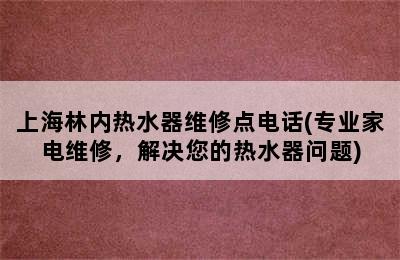 上海林内热水器维修点电话(专业家电维修，解决您的热水器问题)