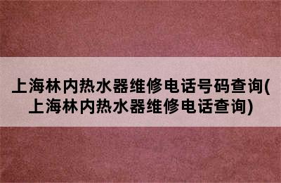 上海林内热水器维修电话号码查询(上海林内热水器维修电话查询)