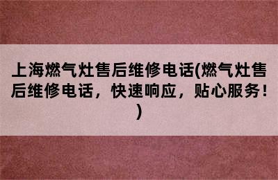 上海燃气灶售后维修电话(燃气灶售后维修电话，快速响应，贴心服务！)