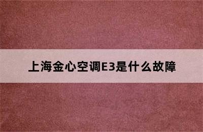 上海金心空调E3是什么故障